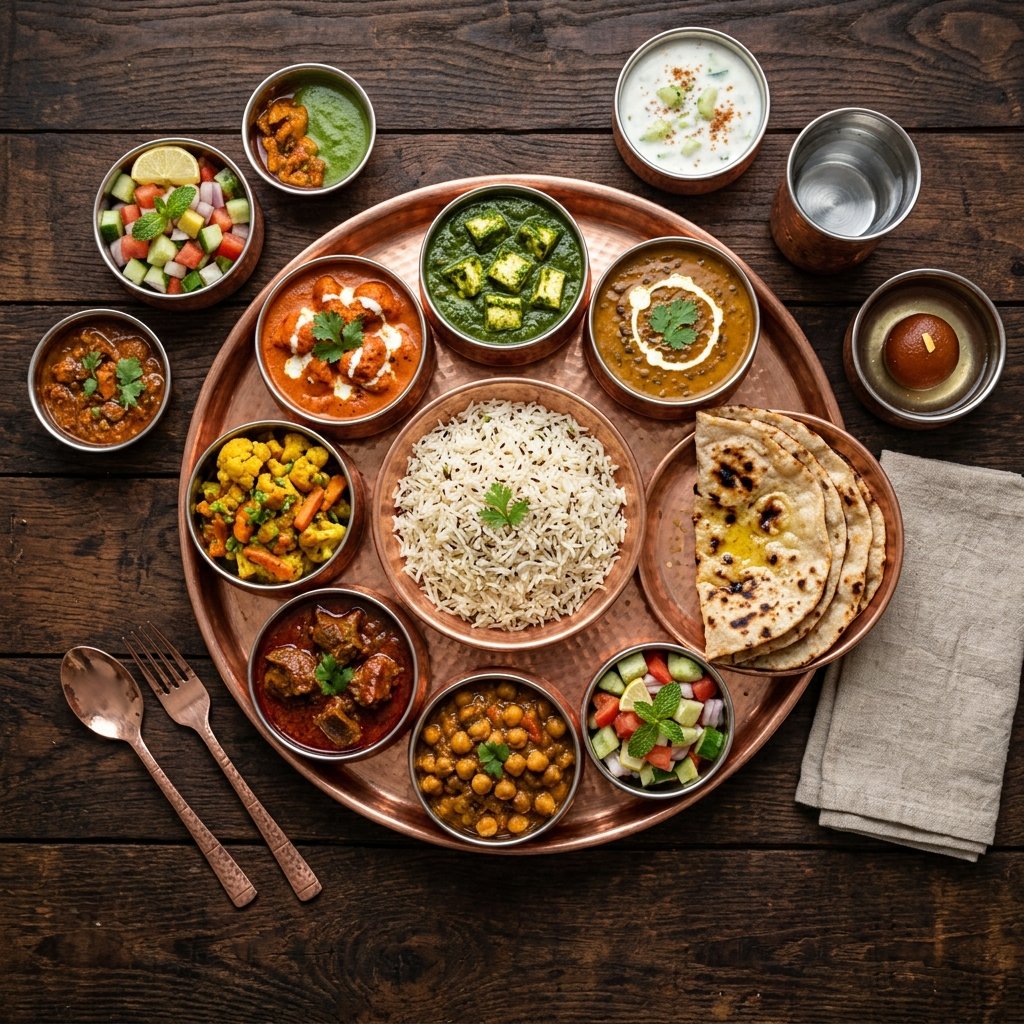 Standard Veg Thali with rice, rotis, dal and seasonal sabzi at Student's Mess Ranchi